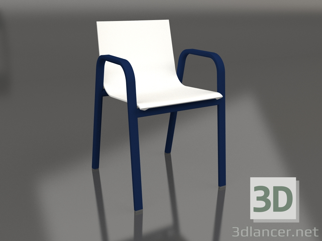 3d model Silla de comedor modelo 3 (Azul noche) - vista previa