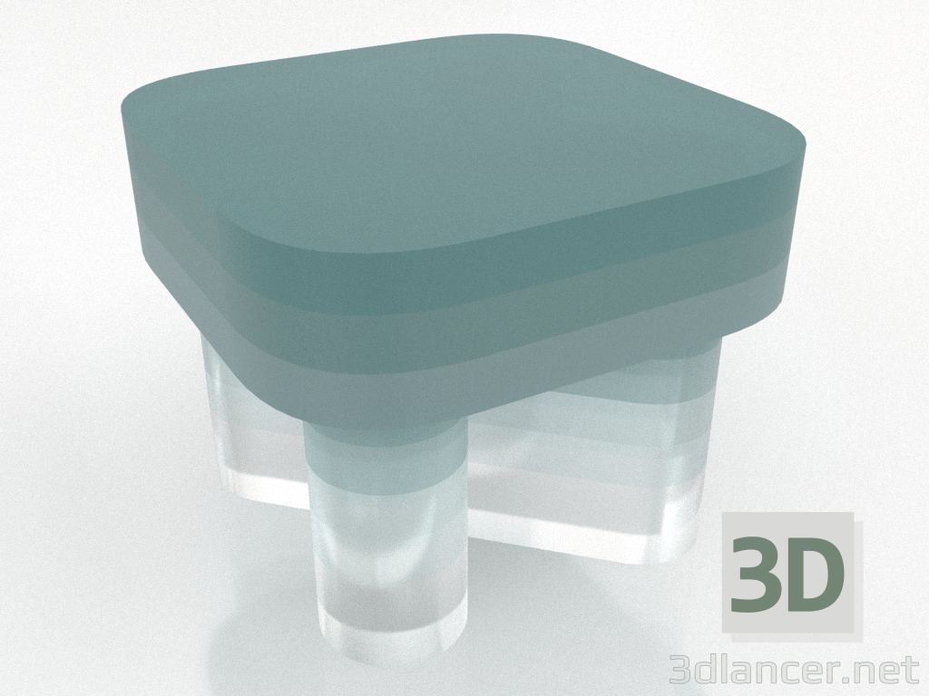3d model Mesa auxiliar GLASS CANDY (azul-blanco) - vista previa
