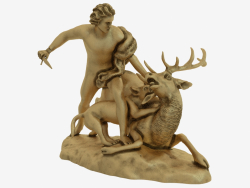 Sculpture en bronze Génie de la chasse