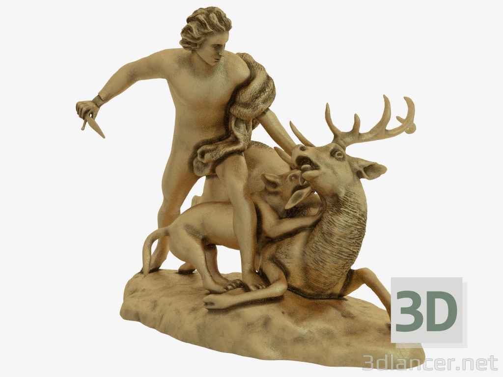 3D Modell Bronze Skulptur Genius der Jagd - Vorschau