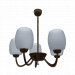 3d model Simple chandelier 5 lamps (bronze, frosted glass) - preview