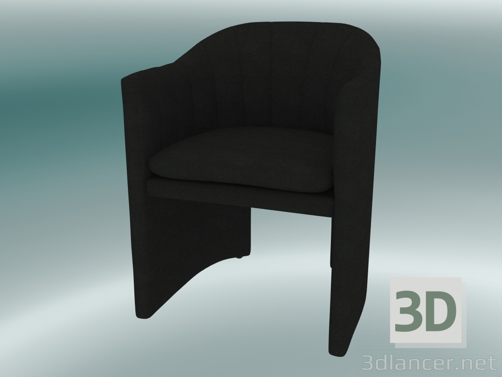 modello 3D Sedia da pranzo, mocassino da ufficio (SC24, H 79cm, 57x59cm, Velvet 11 stone) - anteprima