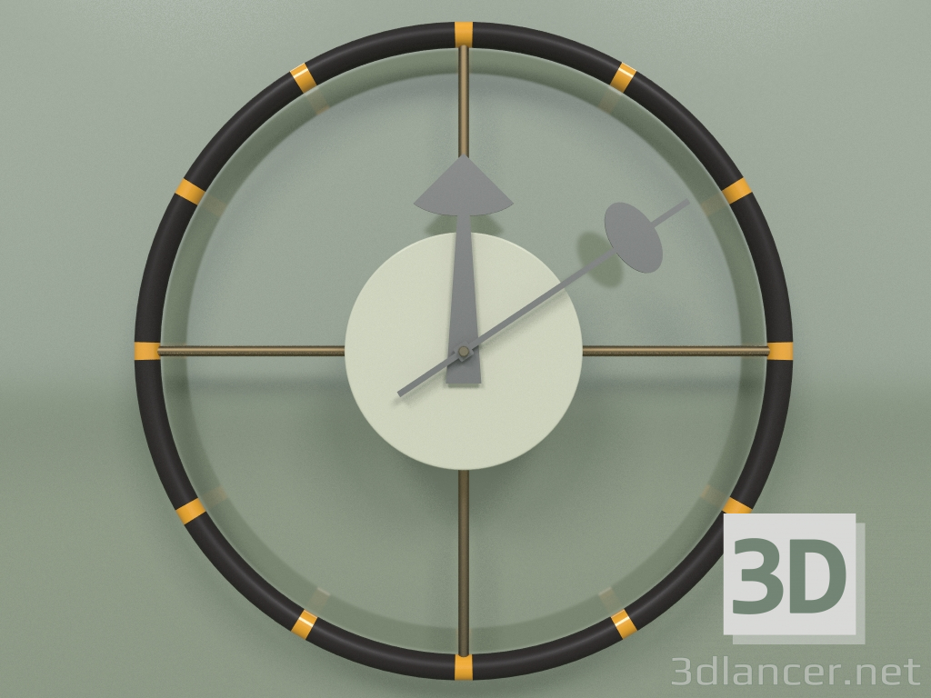 3d model reloj de pared volante - vista previa