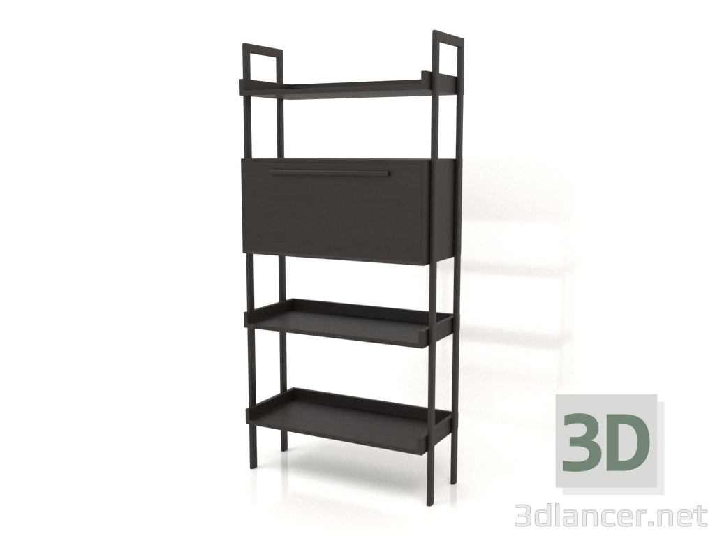 3D Modell Rack ST 03 (mit Schrank) (900x400x1900, Holzbraun dunkel) - Vorschau