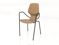 Chair on metal legs D16 mm with armrests