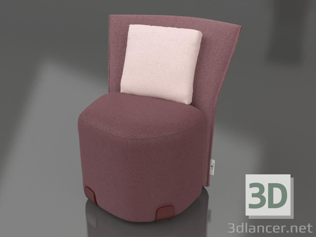 modèle 3D Chaise de salle à manger (rouge vin) - preview