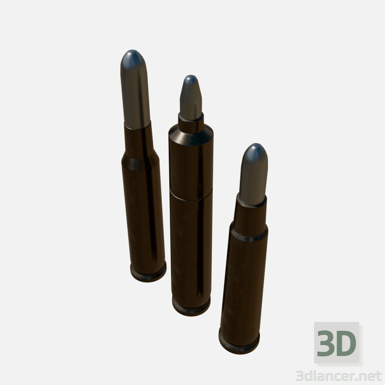 modello 3D di Proiettili Mondragon e Mauser comprare - rendering