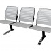 3d model Triple seat for conference without armrests in steel - preview