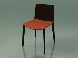 Silla 0308 (4 patas de madera, con una almohada en el asiento, wengué)