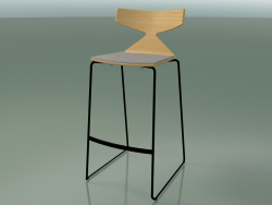 Tabouret de bar empilable 3713 (avec coussin, chêne naturel, V39)