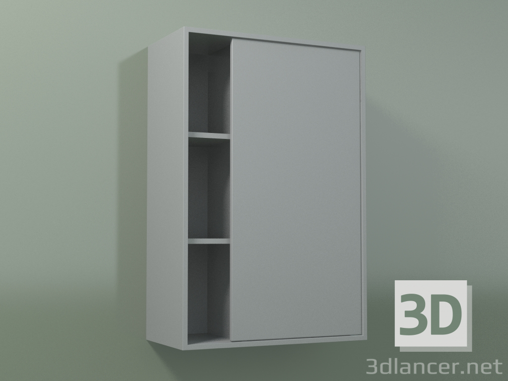 Modelo 3d Armário de parede com 1 porta direita (8CUCBCD01, Cinza prateado C35, L 48, P 24, H 72 cm) - preview