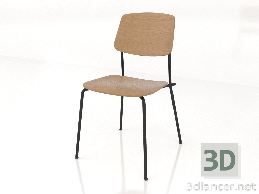 3d model Silla sin tensiones con respaldo de madera contrachapada h81 - vista previa