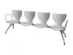 Four bench for conference polyamide with armrests