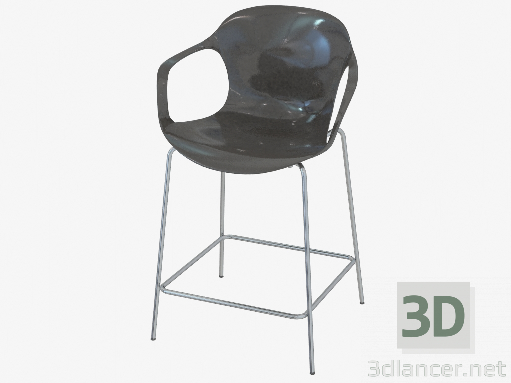 3d model Silla con brazos y reposabrazos - vista previa