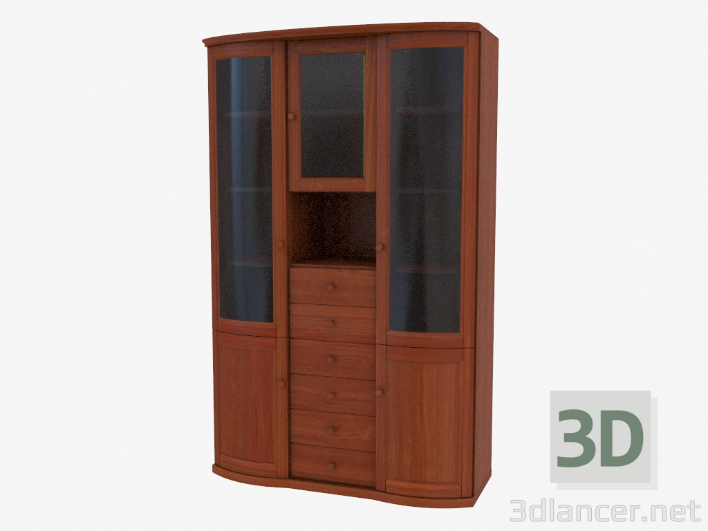 3D Modell Möbelwand für einen dreiteiligen Schrank (4821-56) - Vorschau