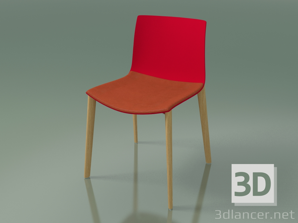 3d model Silla 0308 (4 patas de madera, con una almohada en el asiento, roble natural, polipropileno PO00104) - vista previa