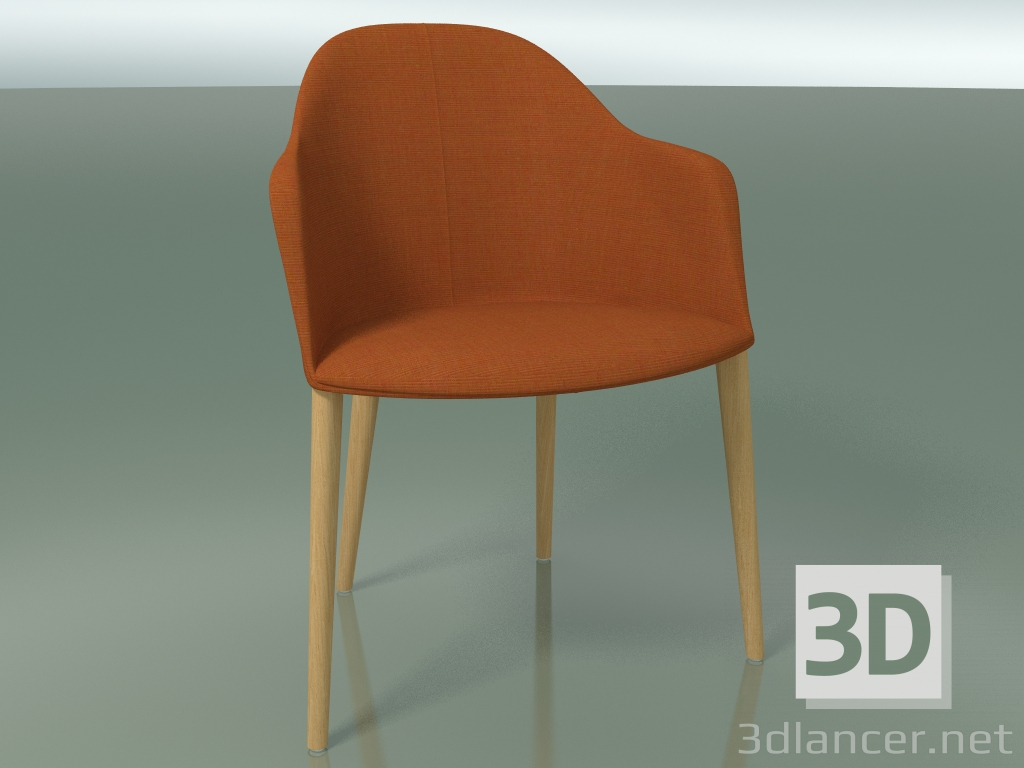 3d model Sillón 2225 (4 patas de madera, con tapizado extraíble, roble natural) - vista previa