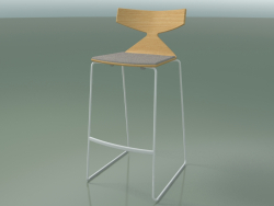 Tabouret de bar empilable 3713 (avec coussin, chêne naturel, V12)