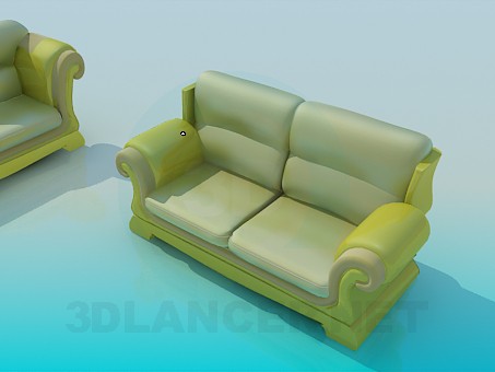 3D Modell Sofas als Einheit - Vorschau