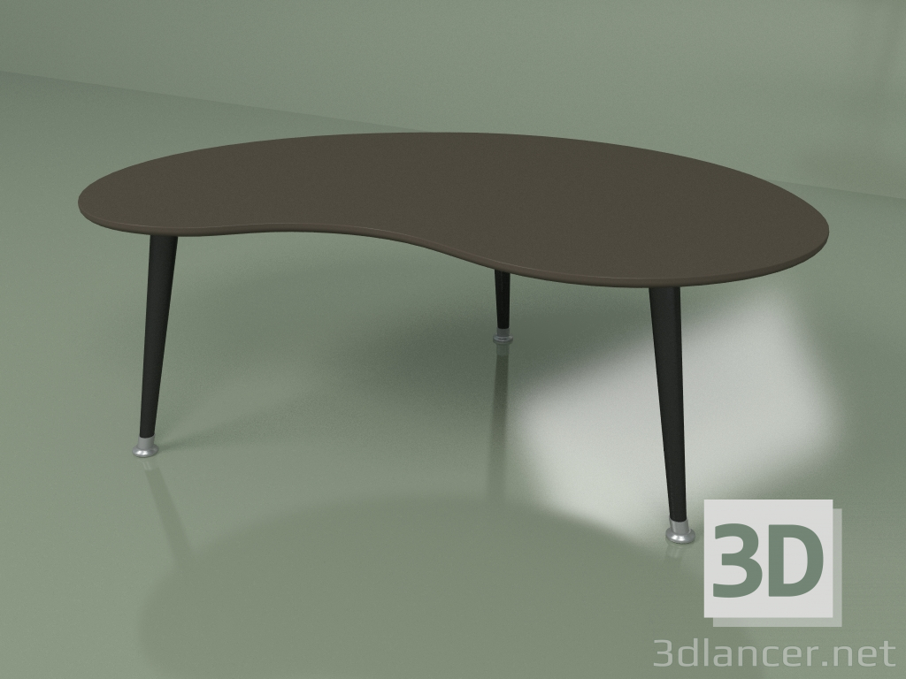 3D modeli Böbrek sehpası (koyu kahverengi) - önizleme