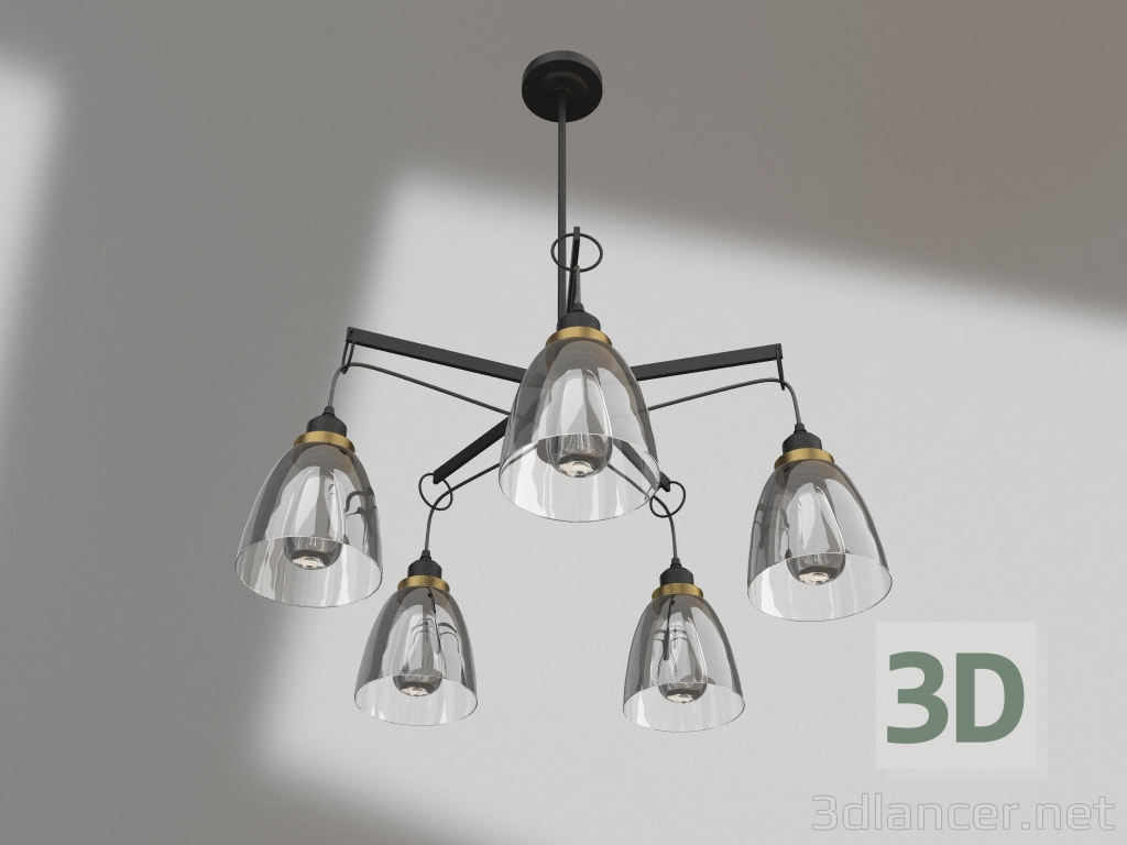 modèle 3D Lustre Louise (FR4167-PL-05-BL) - preview