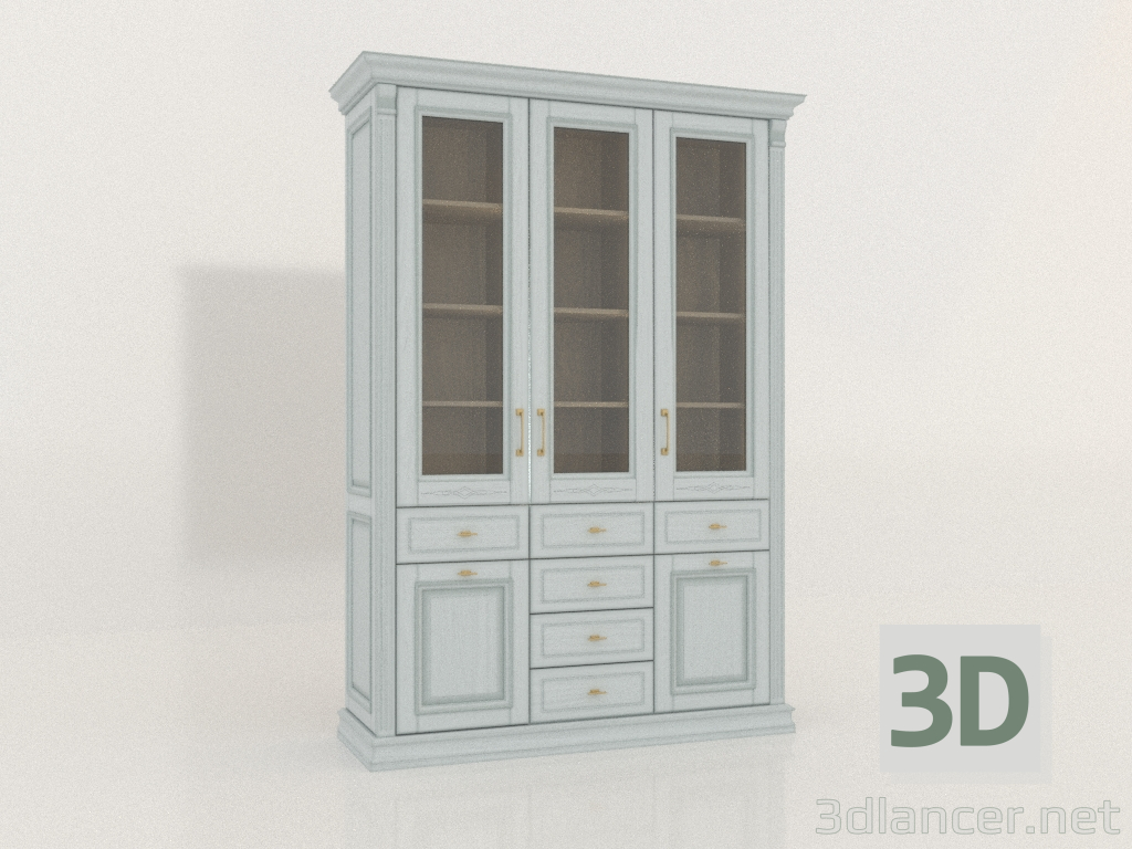 3d model Vitrina tres puertas con cristal (Laguna) - vista previa