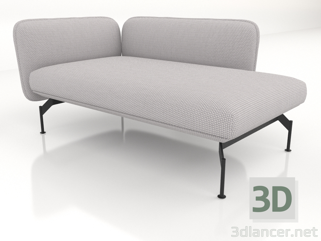 modello 3D Chaise longue 125 con bracciolo 110 a destra - anteprima