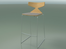 Tabouret de bar empilable 3713 (avec coussin, chêne naturel, CRO)