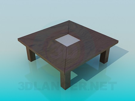 3d model Mesa de centro con patas gruesas - vista previa