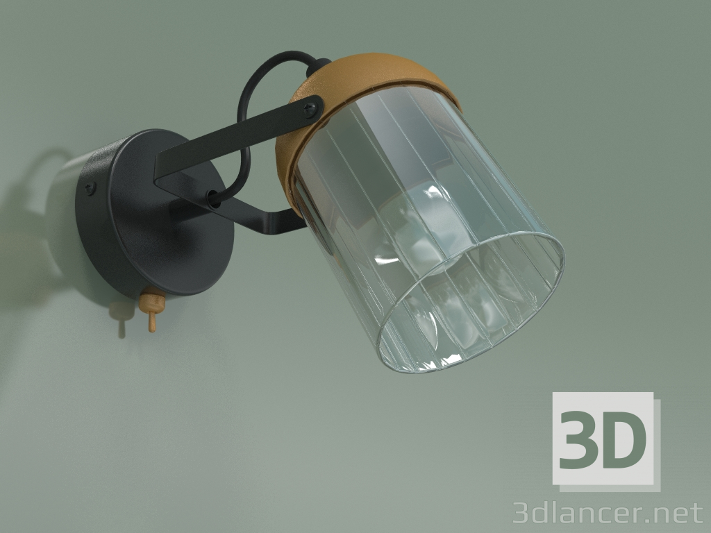 modello 3D Lampada da parete 20122-1 (nero-oro) - anteprima