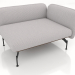 3d model Sofa module 1.5 seats with an armrest on the right (leather upholstery on the outside) - preview