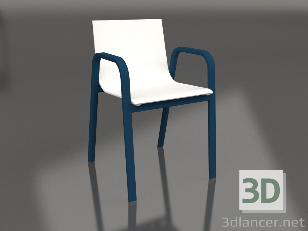 modello 3D Sedia da pranzo modello 3 (Grigio blu) - anteprima