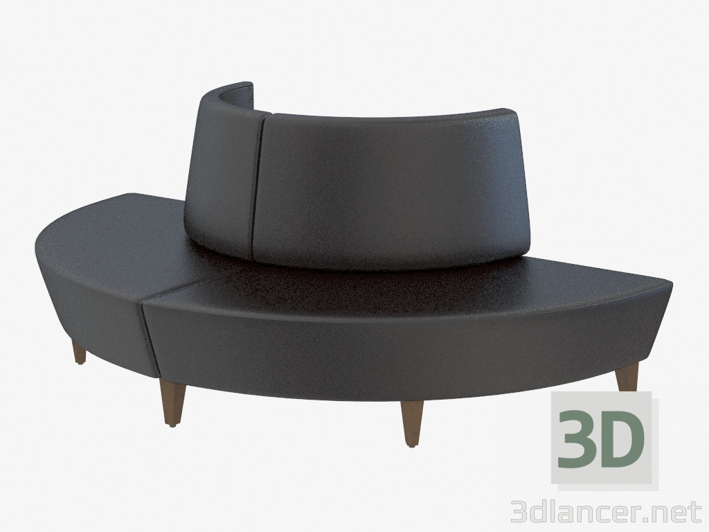 modello 3D Divano moderno in pelle Globe Settee - anteprima