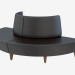 3d model Sofá cuero moderno Globe Settee - vista previa