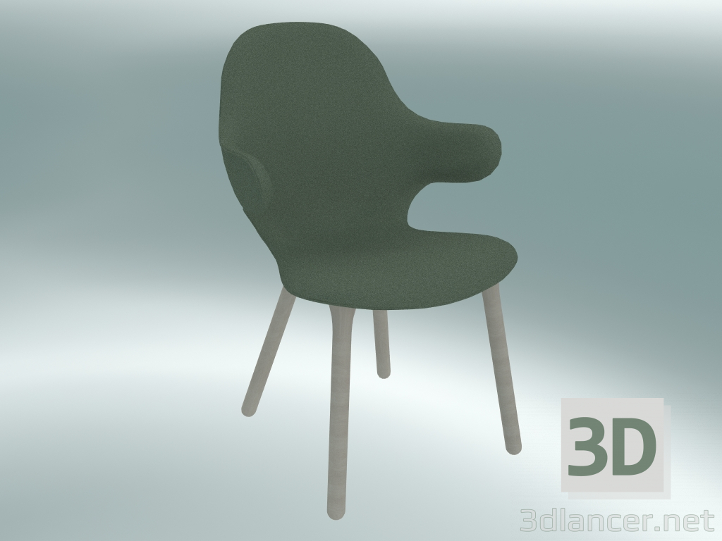 modèle 3D Fauteuil de chaise (JH1, 59x58 H 88cm, Chêne blanc huilé, Divina - 944) - preview