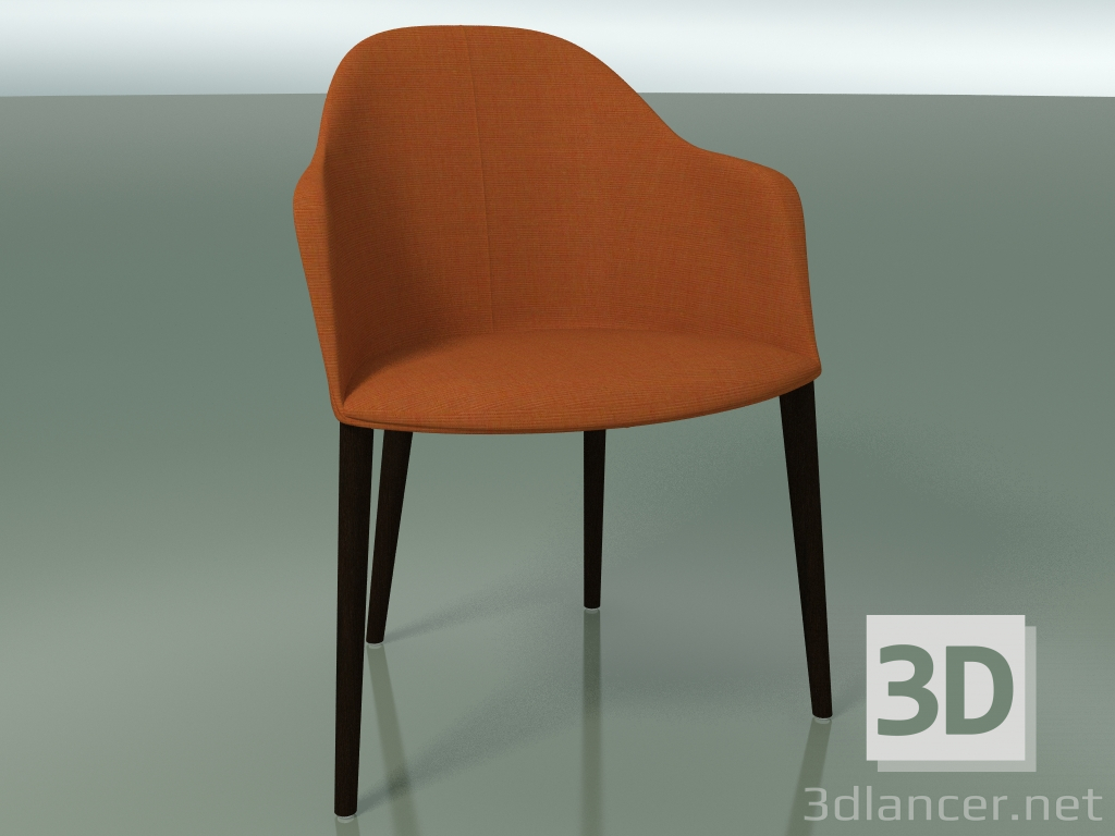 3d model Sillón 2225 (4 patas de madera, con tapizado extraíble, wengué) - vista previa