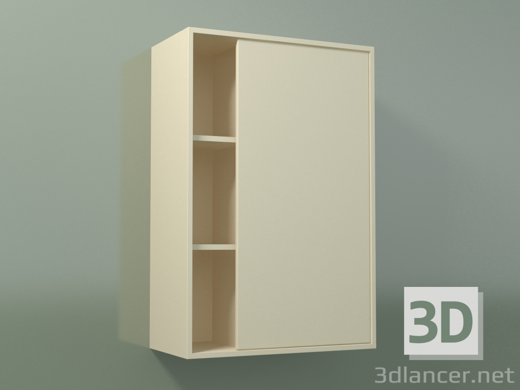 modèle 3D Élément mural avec 1 porte droite (8CUCBCD01, Bone C39, L 48, P 24, H 72 cm) - preview