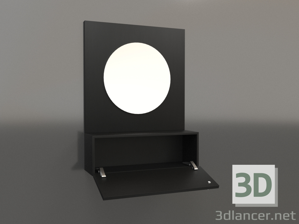 3d model Mirror (with open drawer) ZL 15 (602x200x800, wood black) - preview