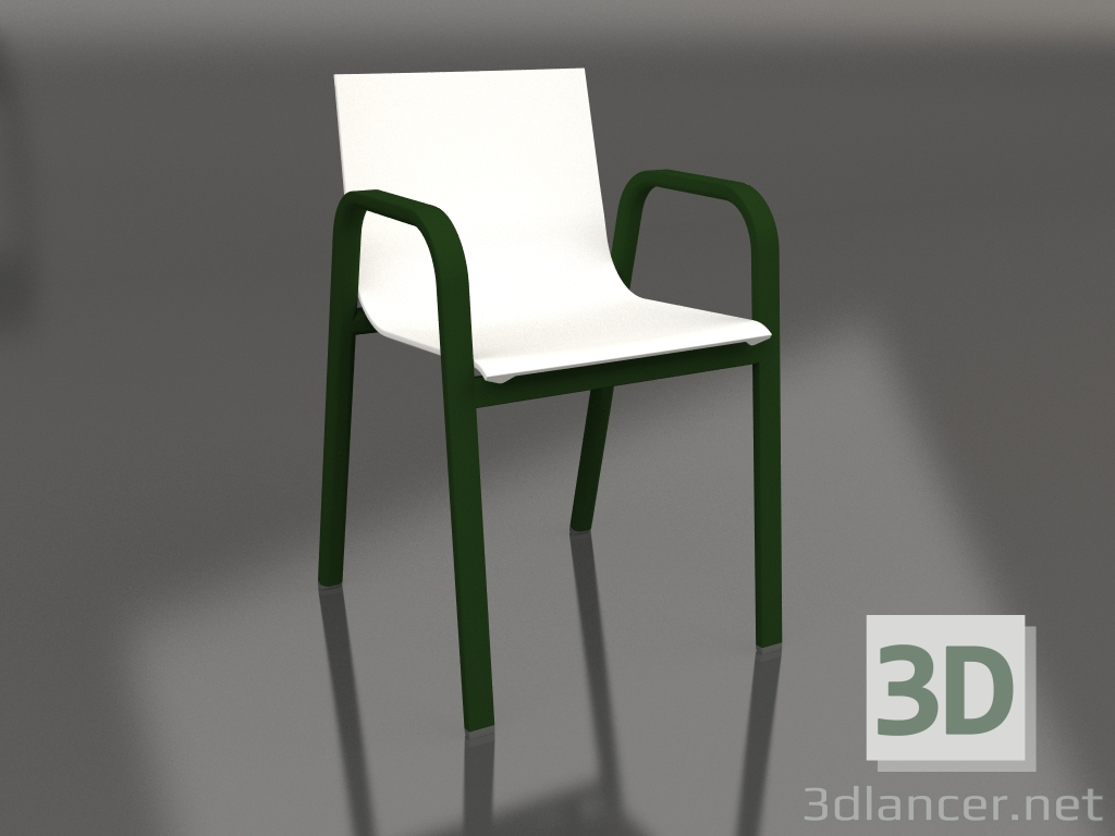 3d model Dining chair model 3 (Bottle green) - preview