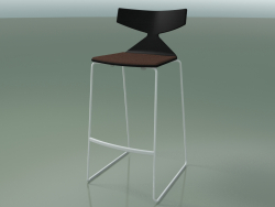 Tabouret de bar empilable 3713 (avec coussin, noir, V12)