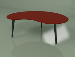 Kidney coffee table (burgundy)