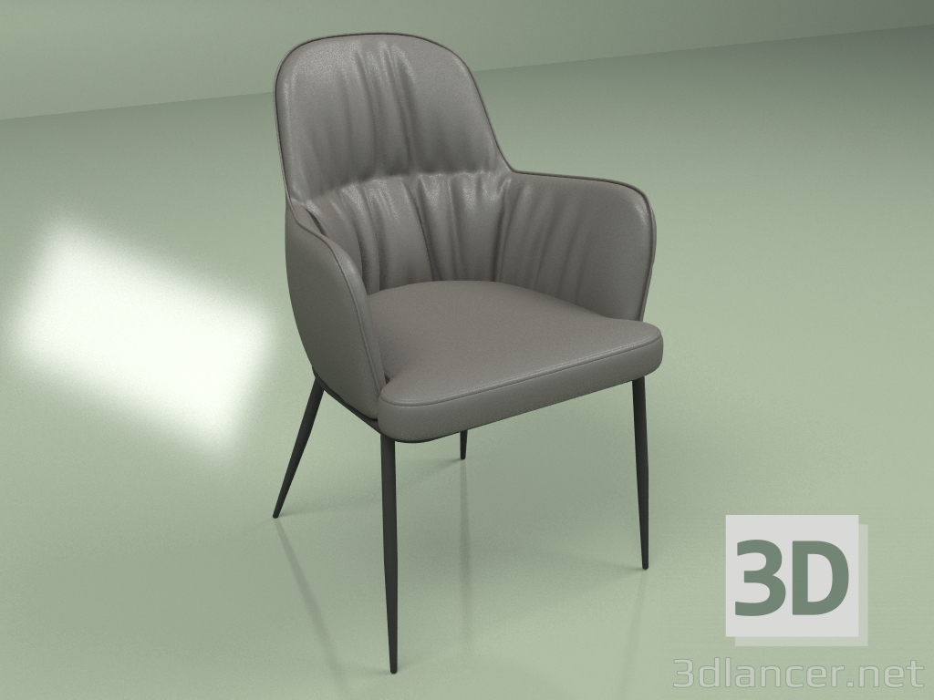 3d model Silla con reposabrazos Sheldon Gris - vista previa