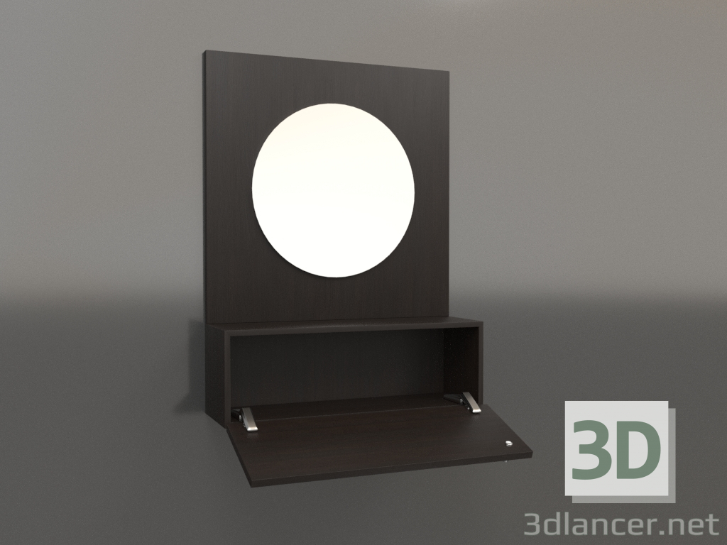 3d model Espejo (con cajón abierto) ZL 15 (602x200x800, marrón madera oscuro) - vista previa