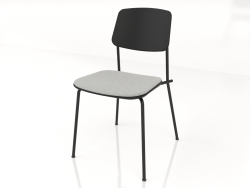 Silla sin tensiones con respaldo de madera contrachapada y cojín de asiento h81 (contrachapado negro