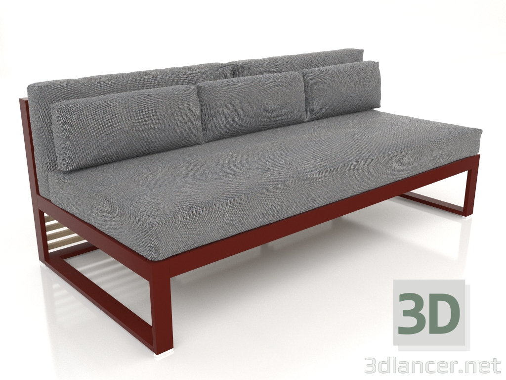 3d model Sofá modular, sección 4 (rojo vino) - vista previa