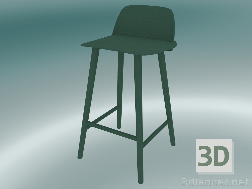 3d model Taburete de bar Nerd (65 cm, verde oscuro) - vista previa