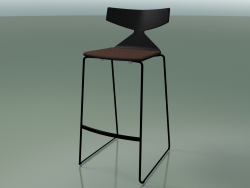 Tabouret de bar empilable 3713 (avec coussin, noir, V39)