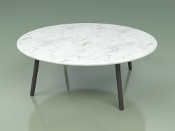 Table basse 012 (Metal Smoke, Carrara Marble)