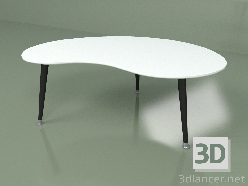 3d model Mesa de centro de riñón (blanca) - vista previa