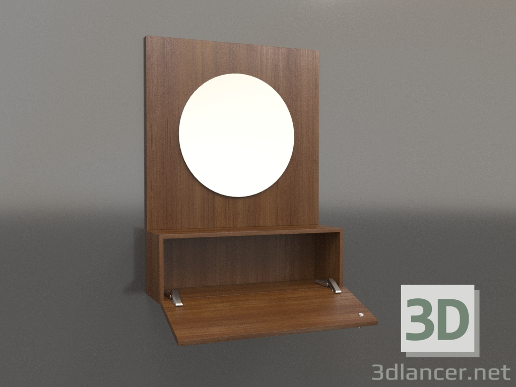 3d модель Дзеркало (з відкритою скринькою) ZL 15 (602x200х800, wood brown light) – превью